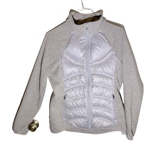 London Fog Jacket Activewear Puffer Body Sweater Sleeves Oatmeal S